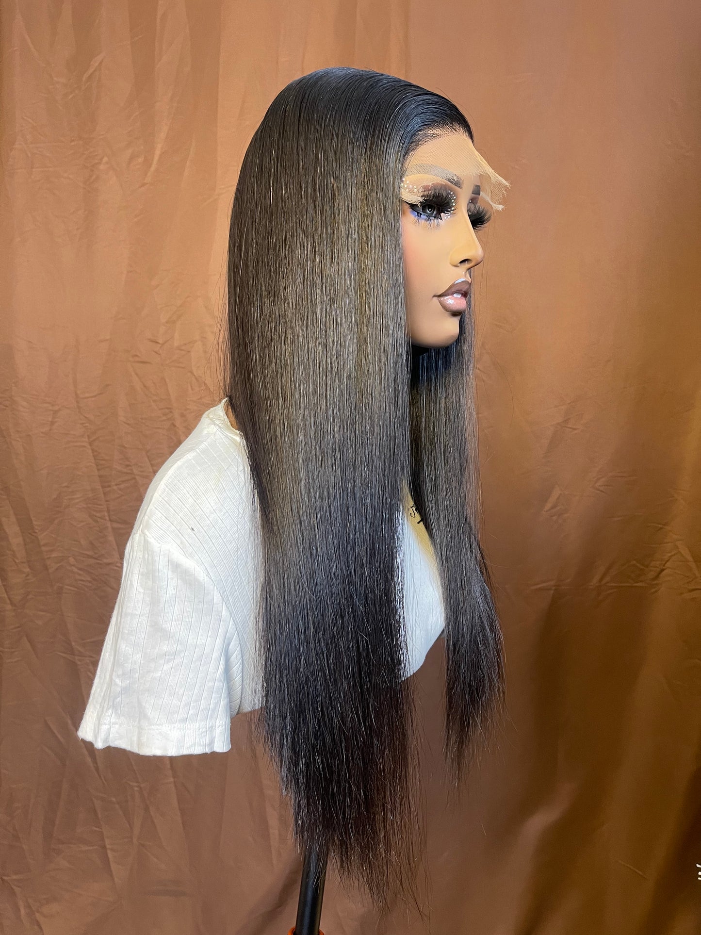 18” Black bone straight w/ a closure/frontal