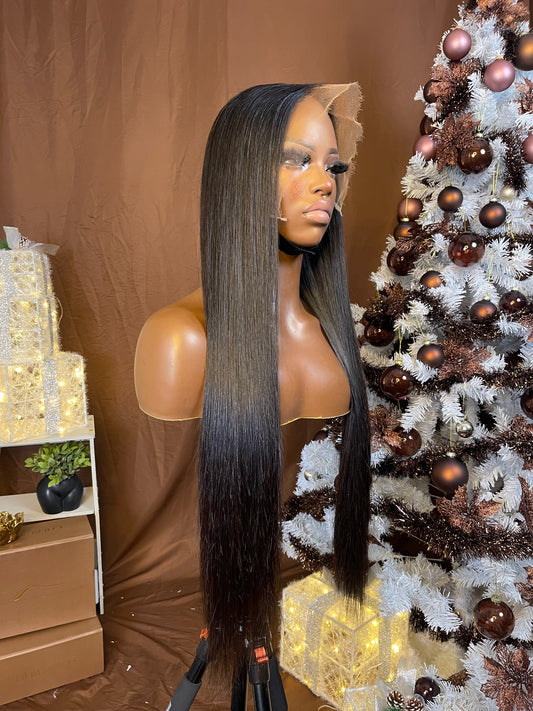 26” Black Bone straight w/ a closure/frontal